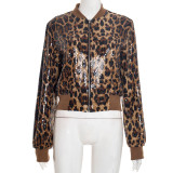 Fashion Leopard Print Sequin Jacket GSBD-Q25TP355