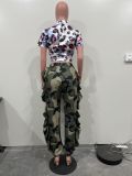 Camouflage Print Ruffles Pant SHMF-6172