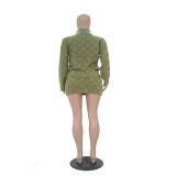 Casual Plaid Knits Two Piece Skirts Set TR-1353