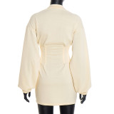 Casual Long Sleeve Zipper Mini Dress GSBD-D25DS466