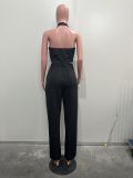V Neck Sleeveless Vest Pants Suit SHMF-6183