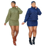 Casual Plaid Knits Two Piece Skirts Set TR-1353