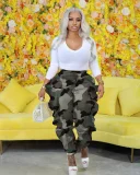 Camouflage Print Ruffles Pant SHMF-6172