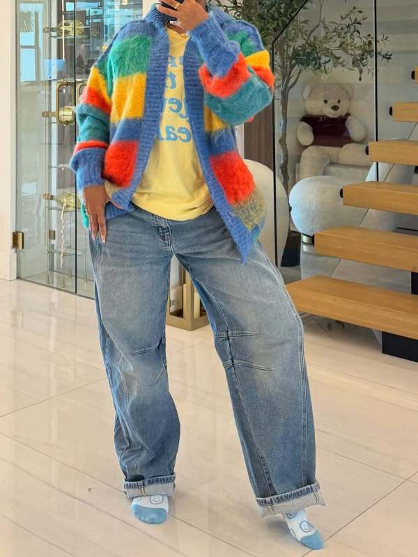 Colorful Knits Loose Coats TR-1351