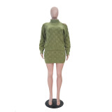 Casual Plaid Knits Two Piece Skirts Set TR-1353