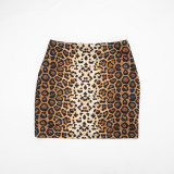 Leopard Print Bra Long Sleeve And Mini Skirt Three Piece Set GSBD-D25ST459