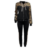 Print Patchwork Hooded Pants Suit SHMF-6178