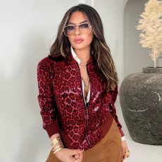 Fashion Leopard Print Sequin Jacket GSBD-Q25TP355