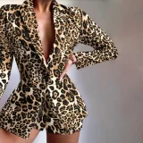 Print Blazer Coat Two Piece Short Set GWTC-W0522