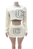 Embroidered Sweatshirt Fashion Mini Skirt Set GFCF-1414