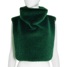 Fashion Solid Color Fur Warm Sleeveless Top GSBD-Y25TP358