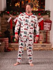 Christmas Print Matching Family Long-Sleeve Pajama Set GSGS-0715