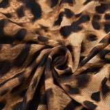 Leopard Print Patchwork Lace Maxi Dress GSBD-D25DS168