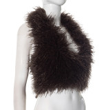 Fashion Sexy Backless Fur Top GSBD-F24TP374