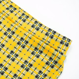 Fashion Vintage Plaid Print Flared Pants GSBD-D25PT453