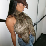 Sexy Fur Halter Top GSBD-D25TP269