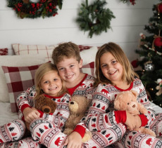 Christmas Print Matching Family Long-Sleeve Pajama Sets GSGS-0528#