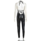 Sexy Patchwork Halter Jumpsuit GSBD-J25JP360