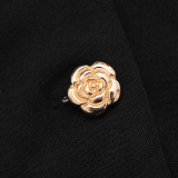 Fashion Rose Metal Button Lapel Long Sleeve Rompers GSBD-J25RP228