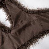 Fashion Sexy Backless Fur Top GSBD-F24TP374