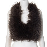 Fashion Sexy Backless Fur Top GSBD-F24TP374