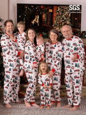 Christmas Print Matching Family Long-Sleeve Pajama Set GSGS-0715