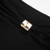 Sexy Metal Decoration Long Sleeve Top Pants Suit GSBD-J25ST342
