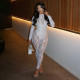 Sexy Lace See Through Long Sleeve Zip Jumpsuits GSBD-D25JP407