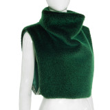 Fashion Solid Color Fur Warm Sleeveless Top GSBD-Y25TP358