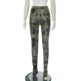 Sexy Print High-waisted Skinny Pants GSBD-J25PT088