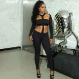 Sexy Slim Long Sleeve Hollow Jumpsuits GSBD-D25JP341