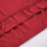 Sexy Off-shoulder Flared Sleeves Top And Skirt Two Piece Sets GSBD-D25ST397