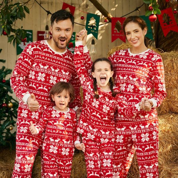 Christmas Family Homewear Printed Pajama Set GSGS-0573