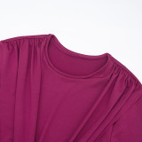 Solid Color Long Sleeve Mini Dress GSZM-Q25DS397