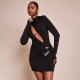 Hollow Out Ruched Mini Dress GSZM-J25DS377