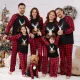 Checkered Print Christmas Deer Family Pajama Set GSGS-0692