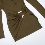 Hollow Out Ruched Mini Dress GSZM-J25DS377