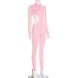 Casual Sports Color Block Slim Coat And Pants Two Piece Set GSBD-D25ST350