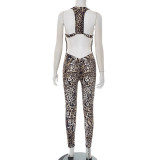 Sexy Leopard Print Backless Skinny Jumpsuit GSBD-D25JP177