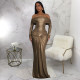 One Shoulder Long Sleeve Maxi Dress YF-10929
