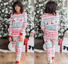 Christmas Print Matching Family Pajama Sets GSGS-0597#