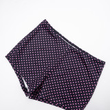 Slim Polka Dot Print Long Sleeve Zip-Up And Shorts Two Piece Set GSBD-D25ST411