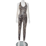 Sexy Leopard Print Backless Skinny Jumpsuit GSBD-D25JP177