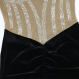 Hot Drill Mesh Patchwork MinI Dress CYA-902108