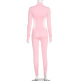 Casual Sports Color Block Slim Coat And Pants Two Piece Set GSBD-D25ST350