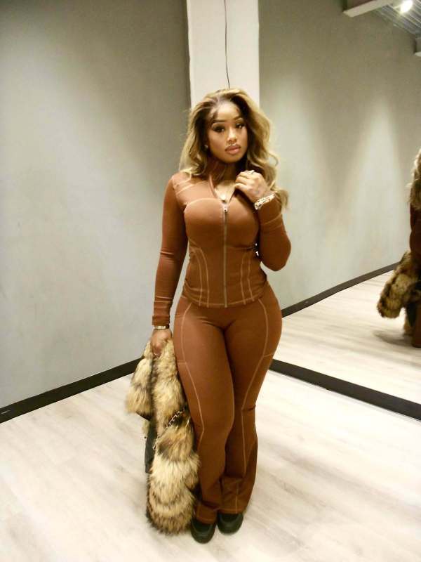 Tight Long Sleeve Micro Flare Pants 2 Piece Set NYF-8205