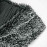 Deep V Neck Furrzy Neck Jumpsuit MXBF-Q25JP303