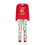Christmas Letter Print Matching Family Long-Sleeve Pajama Set GSGS-0865