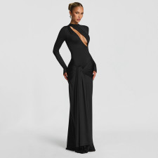 Solid Color Long Sleeve Maxi Dress GAXB-A724DS