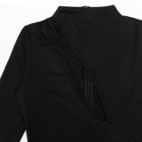 Solid Color Long Sleeve Maxi Dress GAXB-A724DS